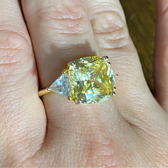 Sterling silver, gold plated ring. - Picture 2 of 5